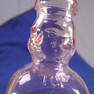 Brookfield baby face quart milk bottle Vintage 9 1/2" Glass Bottle